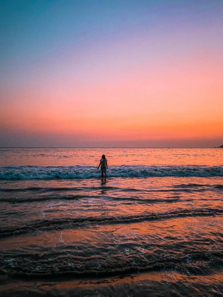 Colourful sunsets at Palolem Beach in South Goa