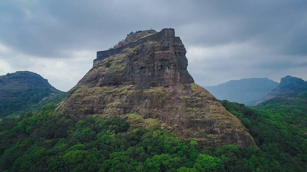 View of the Rajmachi Fort - Drone Shot